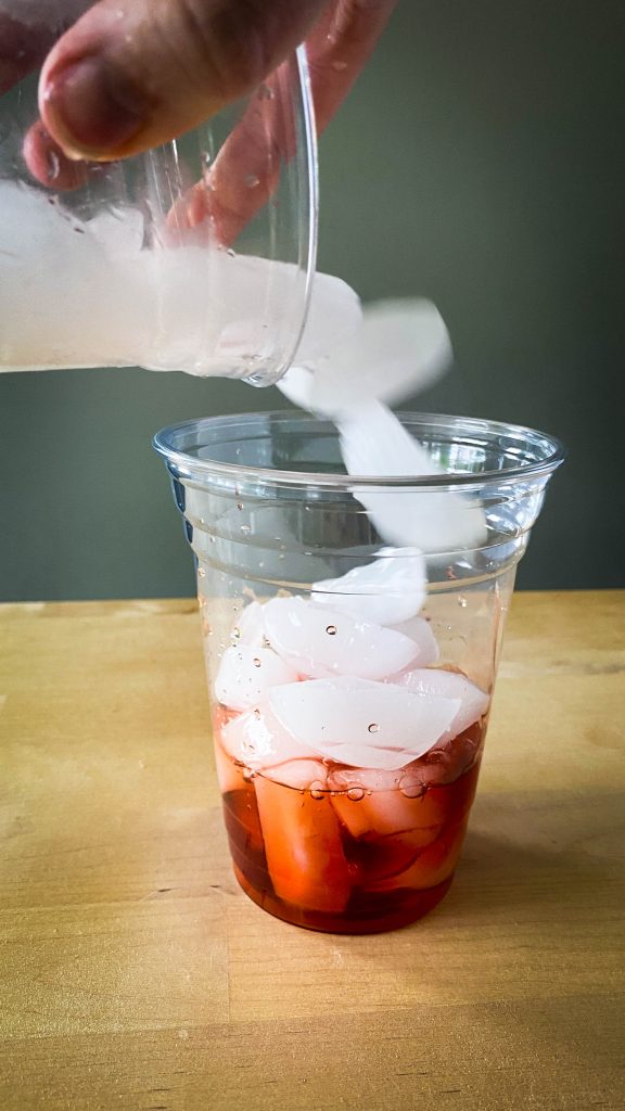 Adding Ice to Strawberry Peach Lotus