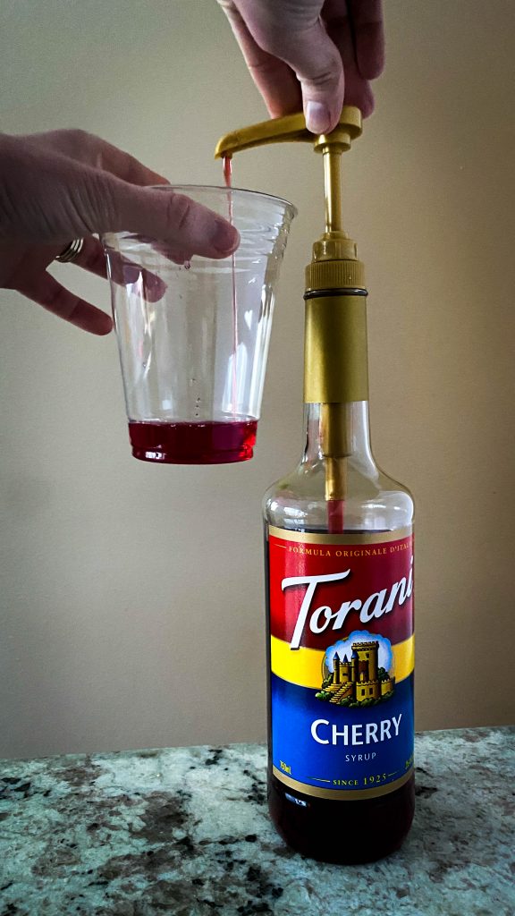 pumping cherry torani syrup