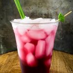 Blackberry lime lotus drink with purple base
