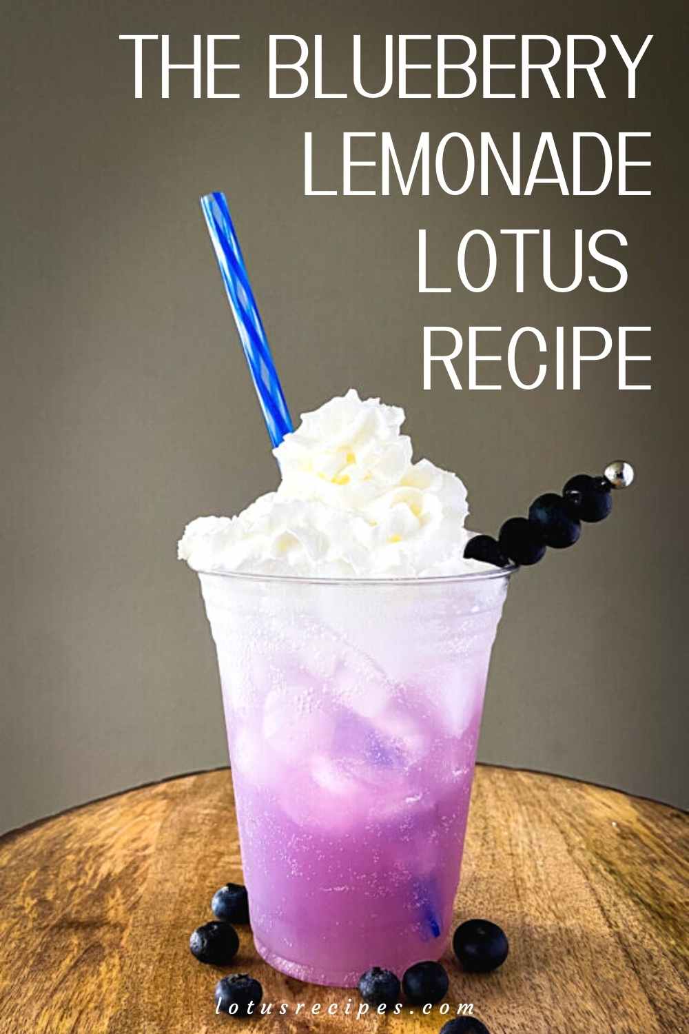 the blueberry lemonade lotus recipe-pin image