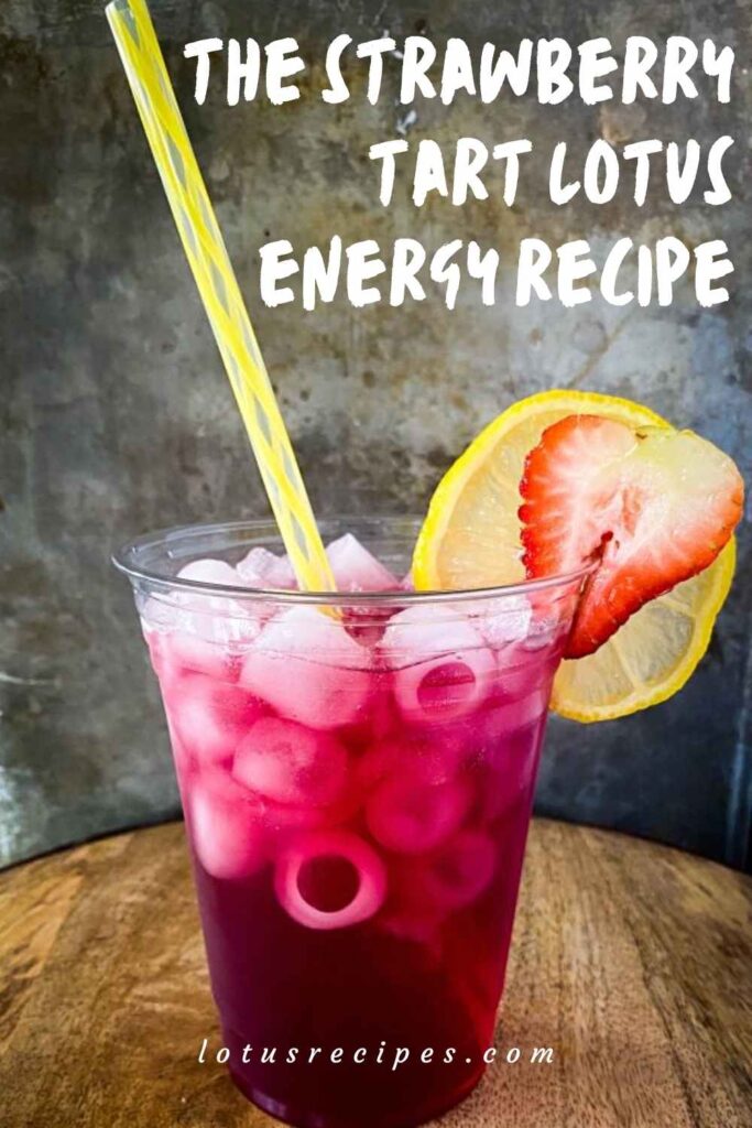 the strawberry tart lotus energy recipe-pin image